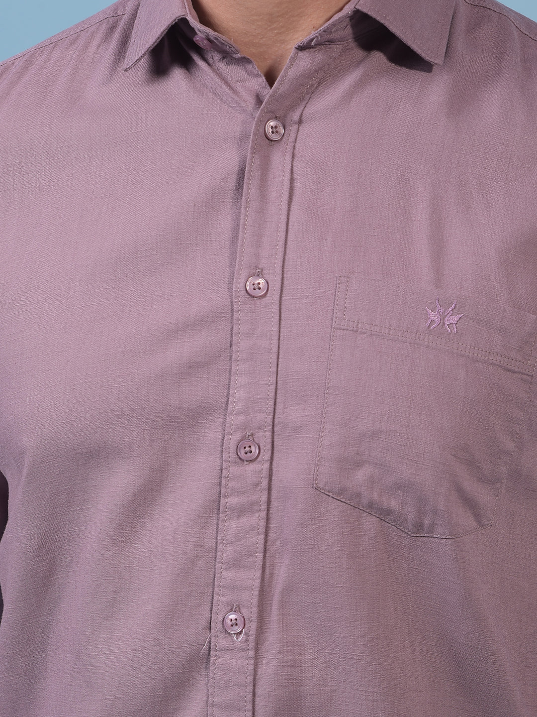 Men's Purple Linen Shirt-Men Shirts-Crimsoune Club