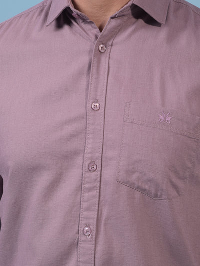 Men's Purple Linen Shirt-Men Shirts-Crimsoune Club