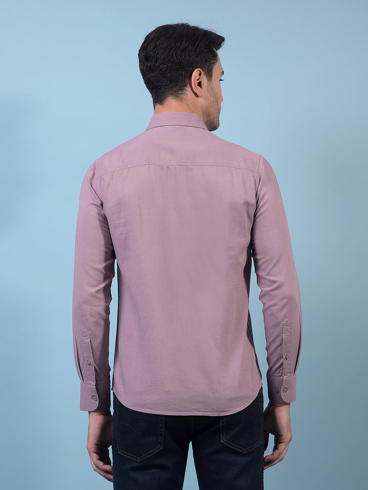Men's Purple Linen Shirt-Men Shirts-Crimsoune Club