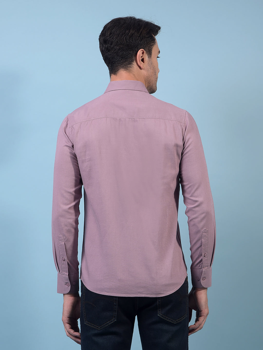 Men's Purple Linen Shirt-Men Shirts-Crimsoune Club