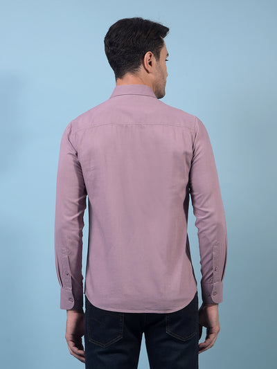 Men's Purple Linen Shirt-Men Shirts-Crimsoune Club