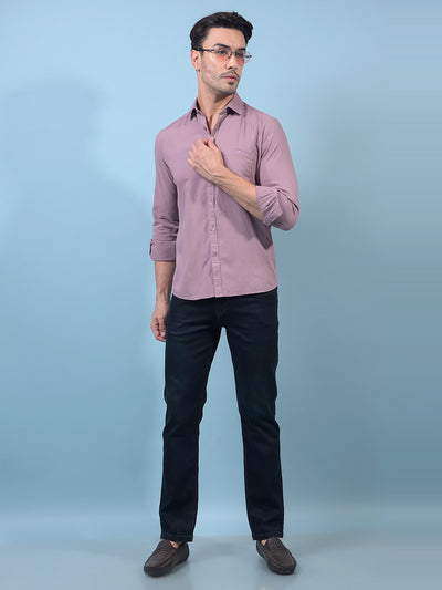 Men's Purple Linen Shirt-Men Shirts-Crimsoune Club