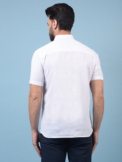 White Linen Kurta-Men Kurtas-Crimsoune Club