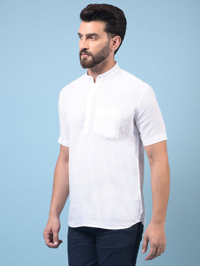 White Linen Kurta-Men Kurtas-Crimsoune Club