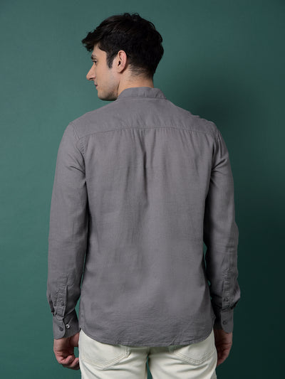Grey Linen Kurta-Men Kurtas-Crimsoune Club