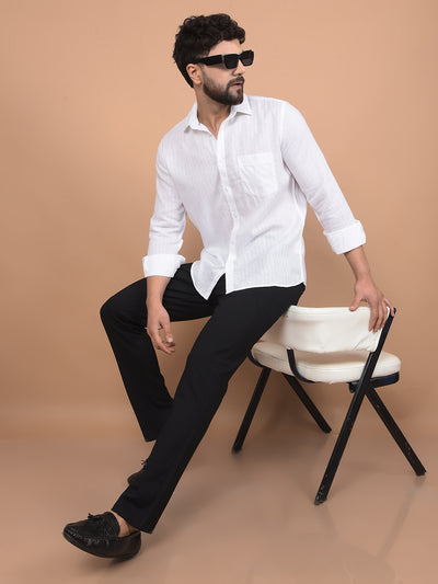 White Linen Shirt-Men Shirts-Crimsoune Club