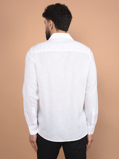 White Linen Shirt-Men Shirts-Crimsoune Club
