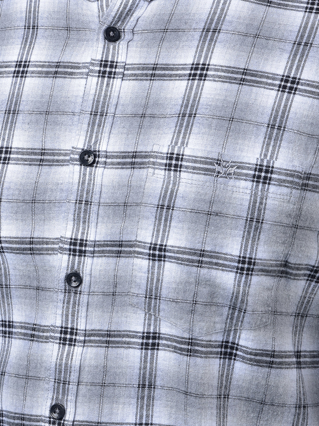 Grey Checked 100% Cotton Shirt-Men Shirts-Crimsoune Club