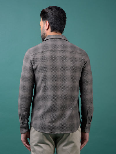 Brown Jacquard 100% Cotton Shirt-Men Shirts-Crimsoune Club