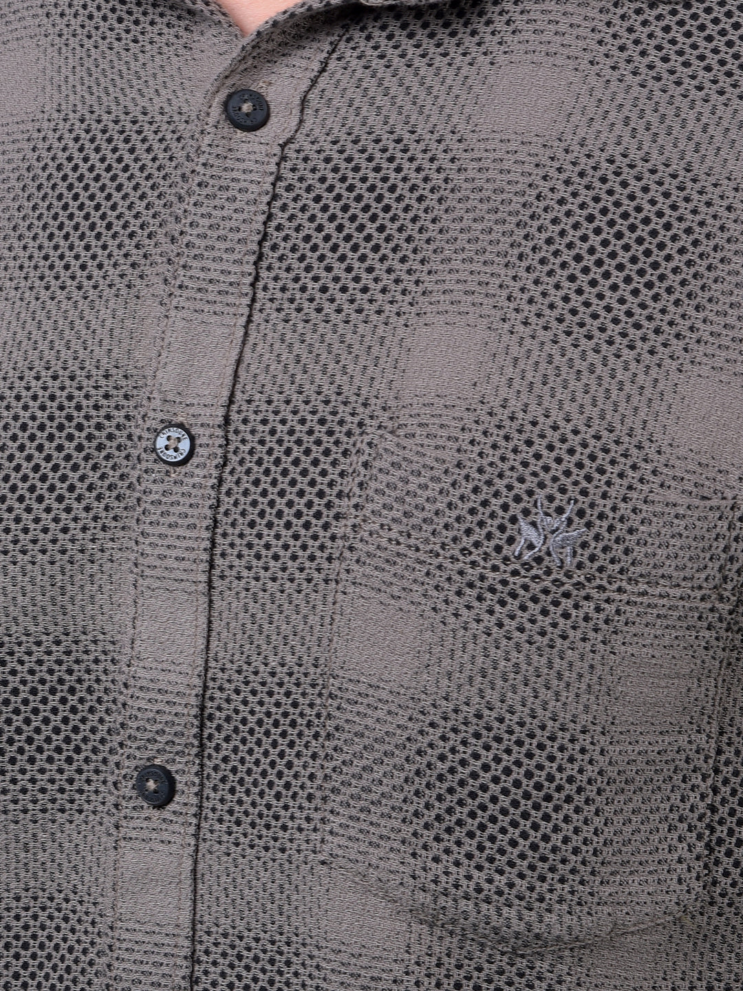 Brown Jacquard 100% Cotton Shirt-Men Shirts-Crimsoune Club