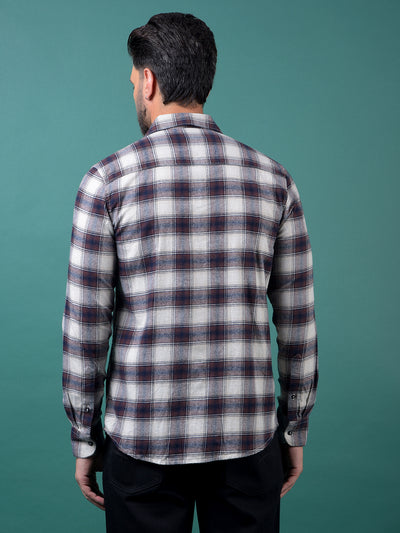 Wine Checked 100% Cotton Shirt-Men Shirts-Crimsoune Club