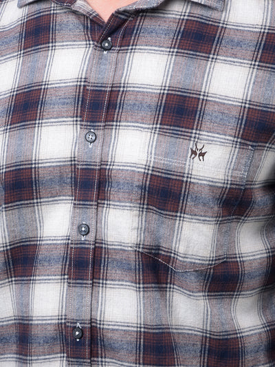 Wine Checked 100% Cotton Shirt-Men Shirts-Crimsoune Club