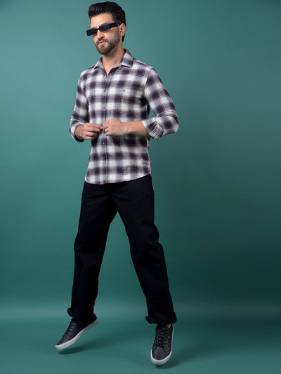 Wine Checked 100% Cotton Shirt-Men Shirts-Crimsoune Club