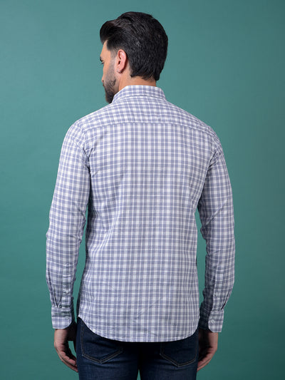 Purple Checked 100% Cotton Shirt-Men Shirts-Crimsoune Club
