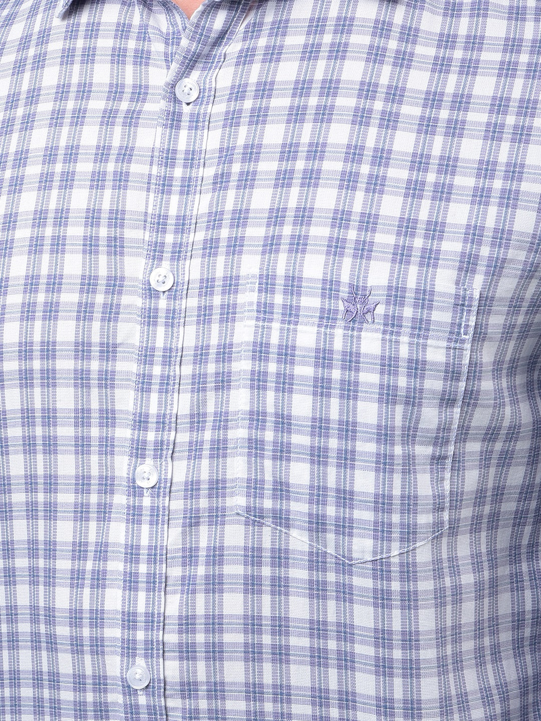 Purple Checked 100% Cotton Shirt-Men Shirts-Crimsoune Club
