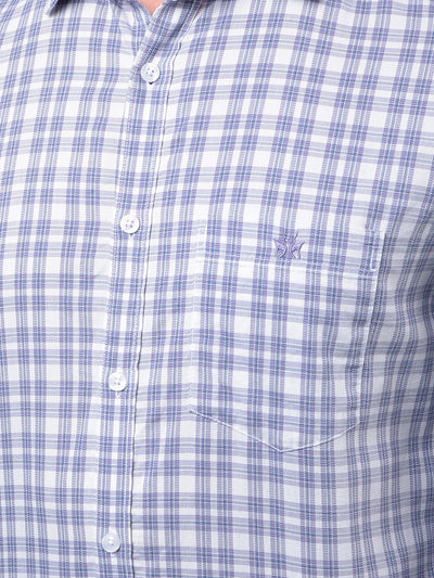 Purple Checked 100% Cotton Shirt-Men Shirts-Crimsoune Club