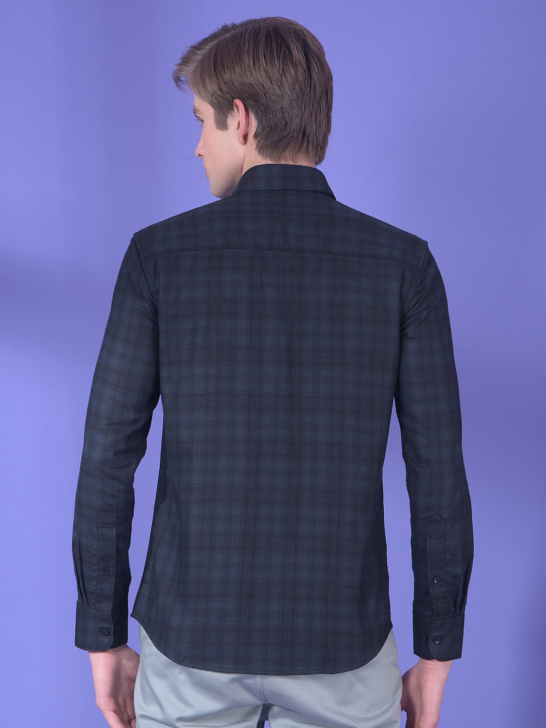 Green Checked 100% Cotton Shirt-Men Shirts-Crimsoune Club