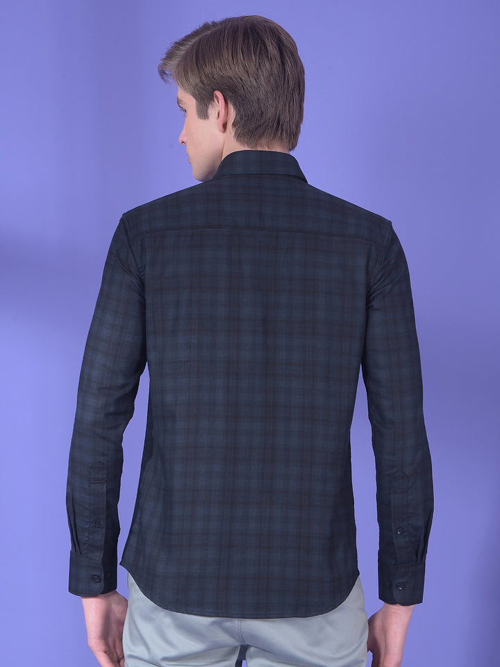 Green Checked 100% Cotton Shirt-Men Shirts-Crimsoune Club