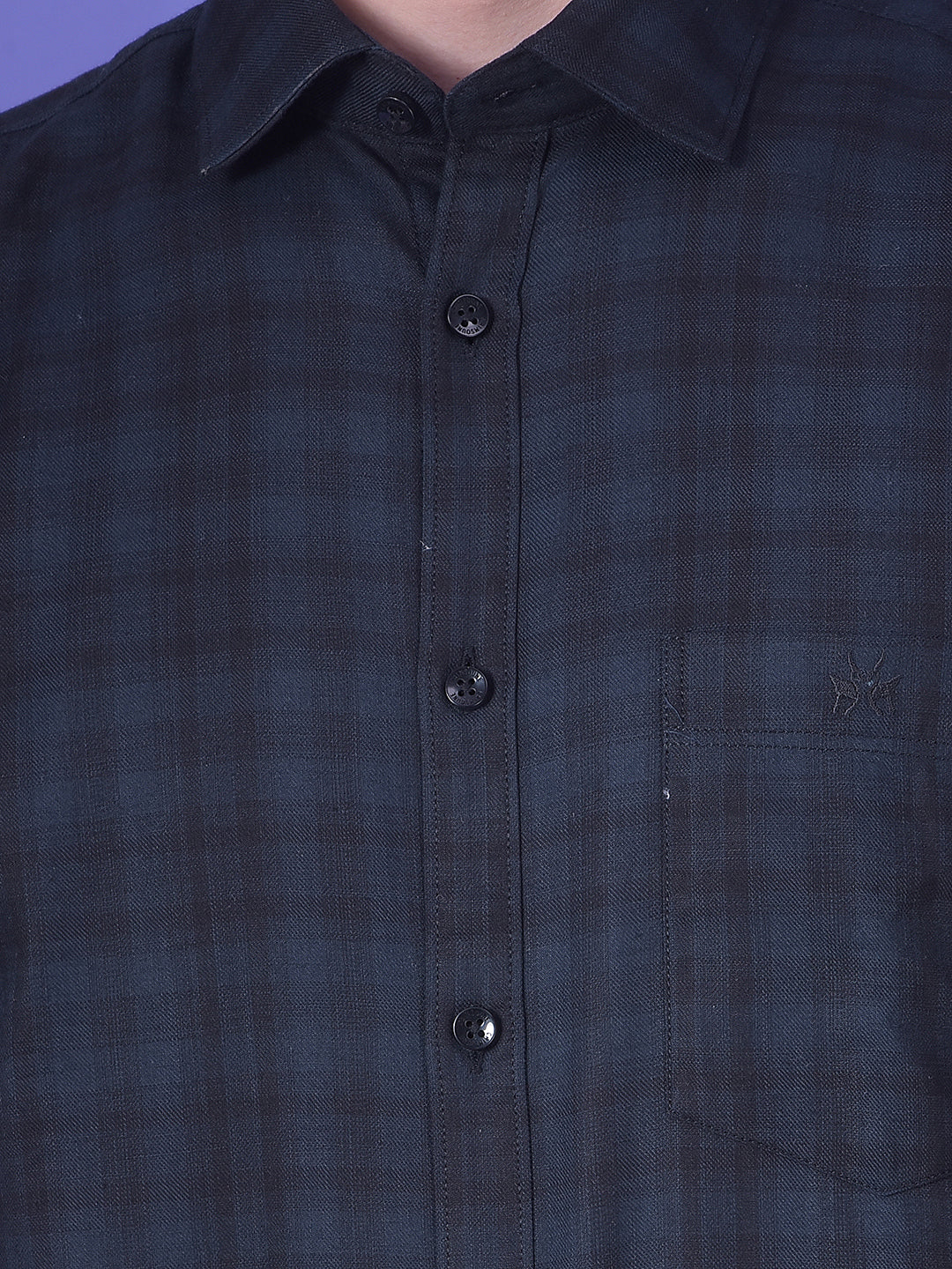 Green Checked 100% Cotton Shirt-Men Shirts-Crimsoune Club