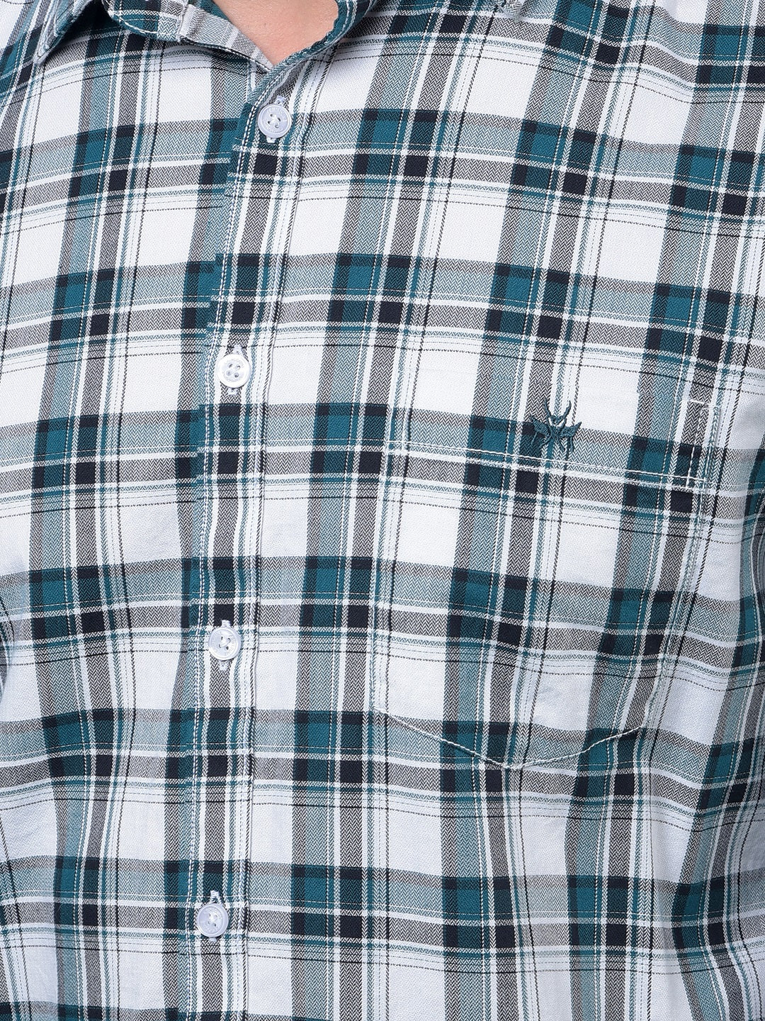 Green Checked 100% Cotton Shirt-Men Shirts-Crimsoune Club