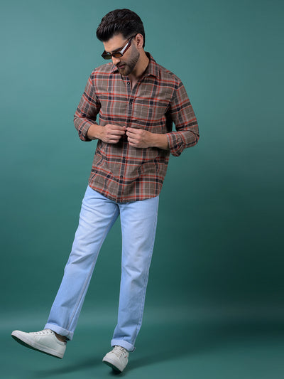 Red Checked Shirt-Men Shirts-Crimsoune Club