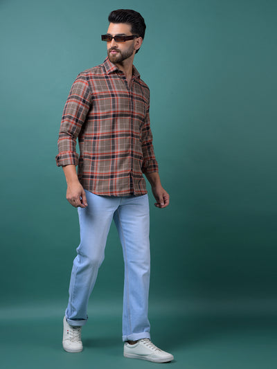 Red Checked Shirt-Men Shirts-Crimsoune Club