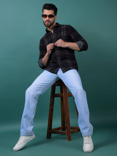Brown Checked Shirt-Men Shirts-Crimsoune Club