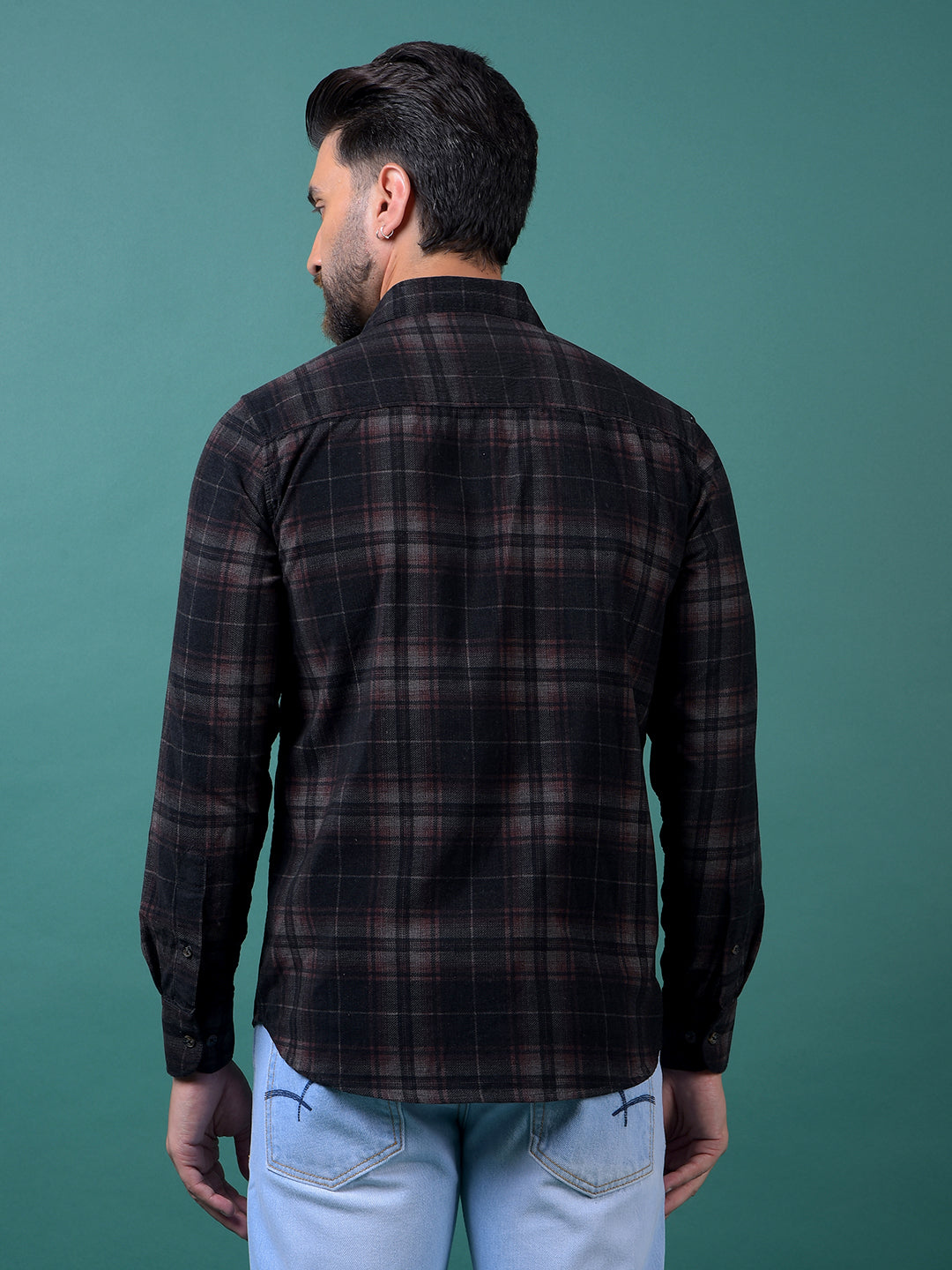 Brown Checked Shirt-Men Shirts-Crimsoune Club