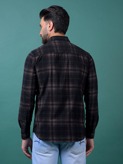 Brown Checked Shirt-Men Shirts-Crimsoune Club