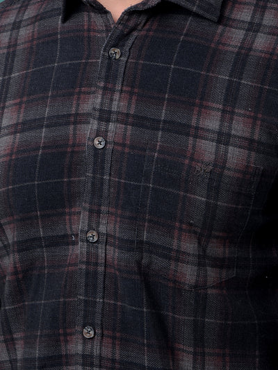 Brown Checked Shirt-Men Shirts-Crimsoune Club