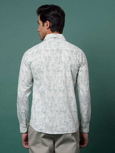 Green Floral Print Shirt-Men Shirts-Crimsoune Club