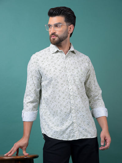 Green Printed Shirt-Men Shirts-Crimsoune Club