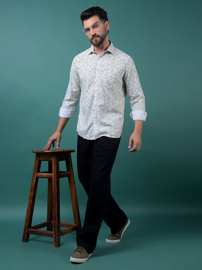 Green Printed Shirt-Men Shirts-Crimsoune Club