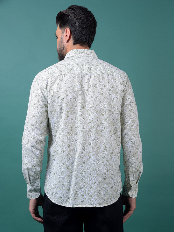 Green Printed Shirt-Men Shirts-Crimsoune Club