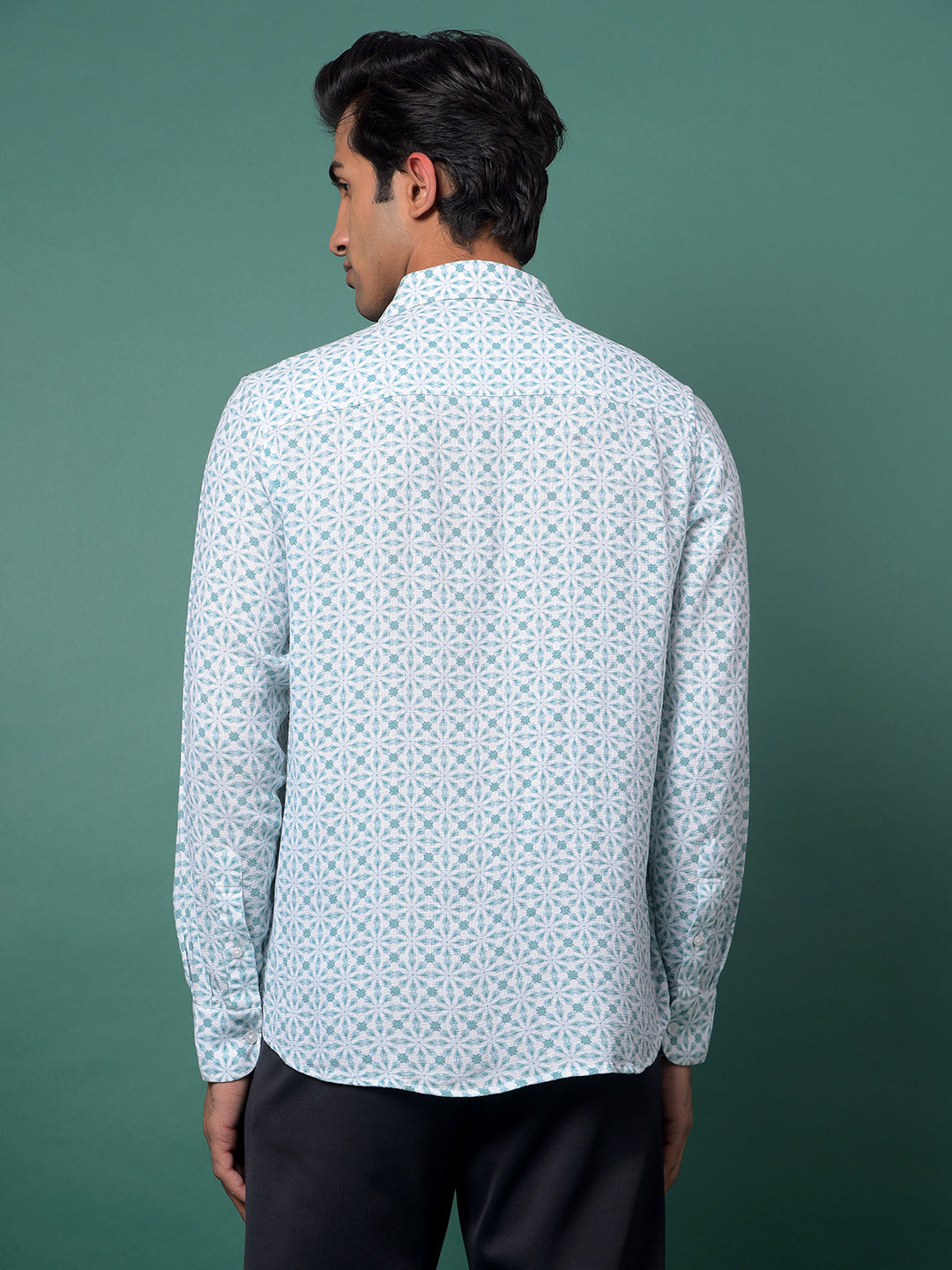 Green Printed Shirt-Men Shirts-Crimsoune Club