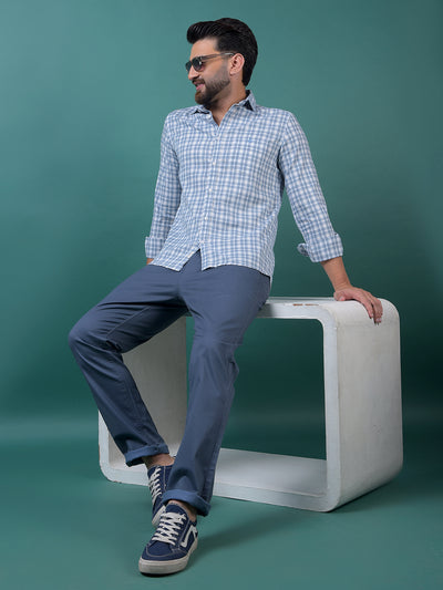 Blue Checked Shirt-Men Shirts-Crimsoune Club