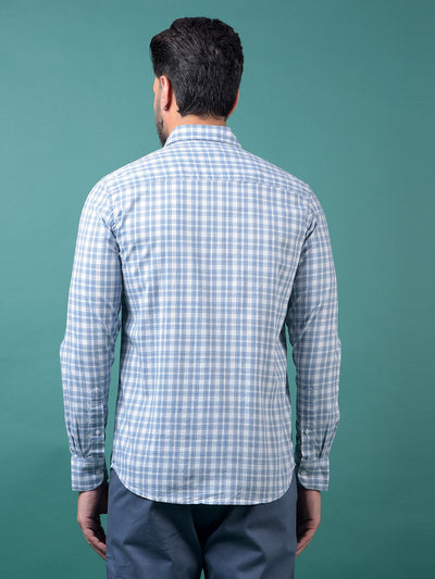 Blue Checked Shirt-Men Shirts-Crimsoune Club