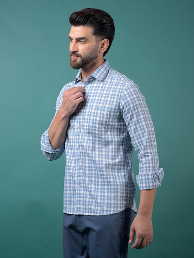 Blue Checked Shirt-Men Shirts-Crimsoune Club