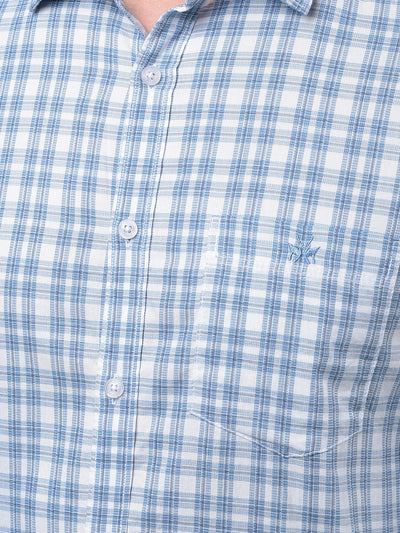 Blue Checked Shirt-Men Shirts-Crimsoune Club
