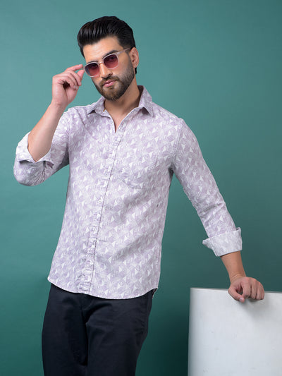 Purple Printed 100% Cotton Shirt-Men Shirts-Crimsoune Club