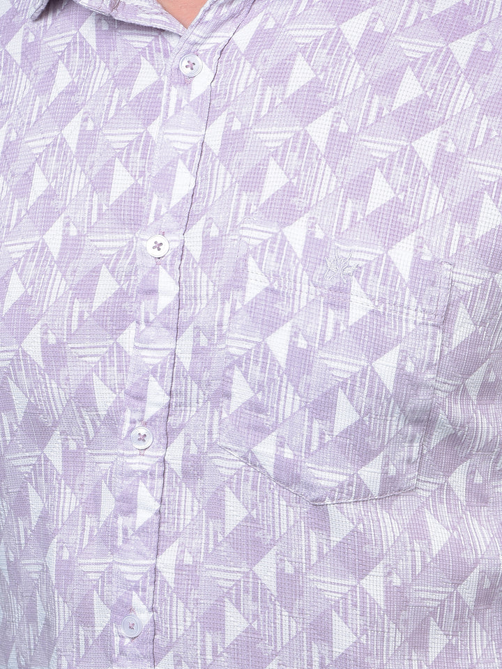 Purple Printed 100% Cotton Shirt-Men Shirts-Crimsoune Club