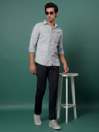 Green Printed 100% Cotton Shirt-Men Shirts-Crimsoune Club