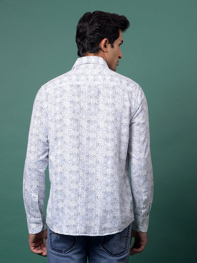 Grey Floral Print Shirt-Men Shirts-Crimsoune Club