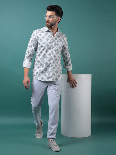 Grey Printed Shirt-Men Shirts-Crimsoune Club