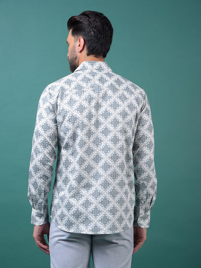 Grey Printed Shirt-Men Shirts-Crimsoune Club