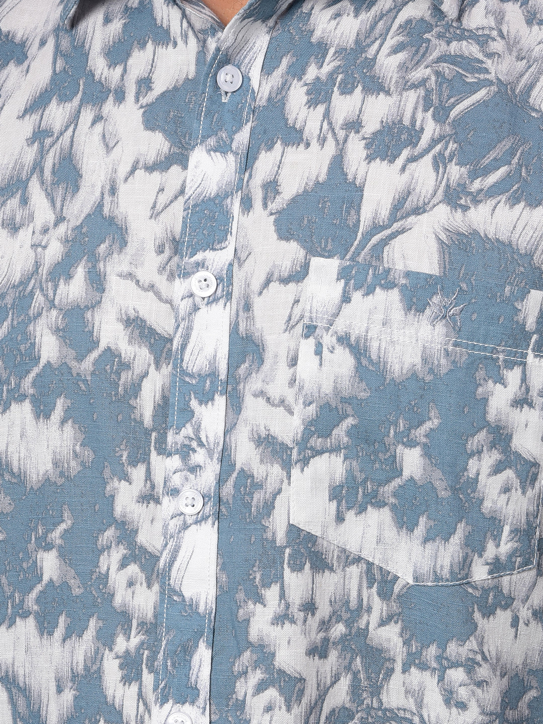 Blue Printed Shirt-Men Shirts-Crimsoune Club