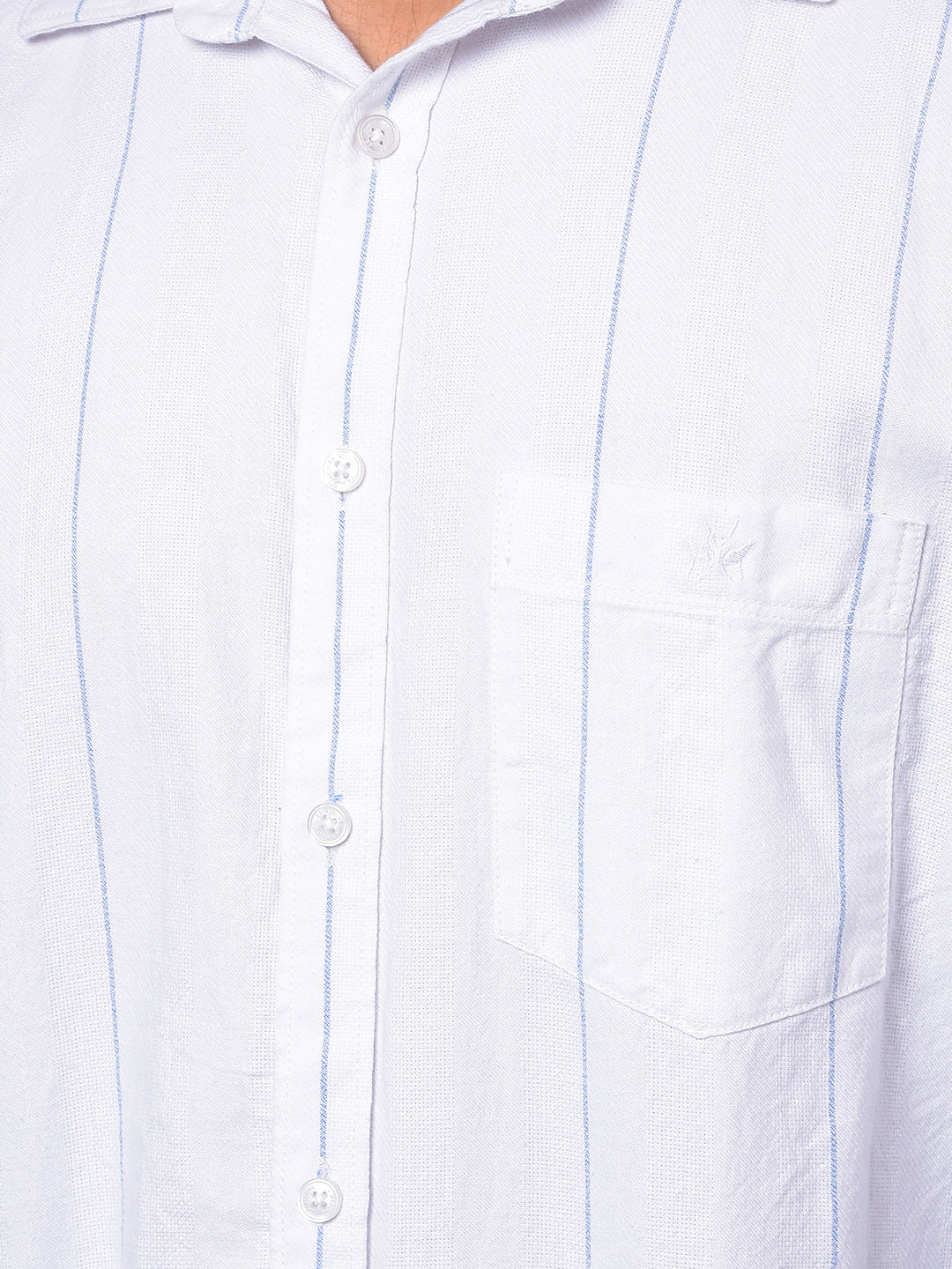 White Vertical Stripes 100% Cotton Shirt-Men Shirts-Crimsoune Club