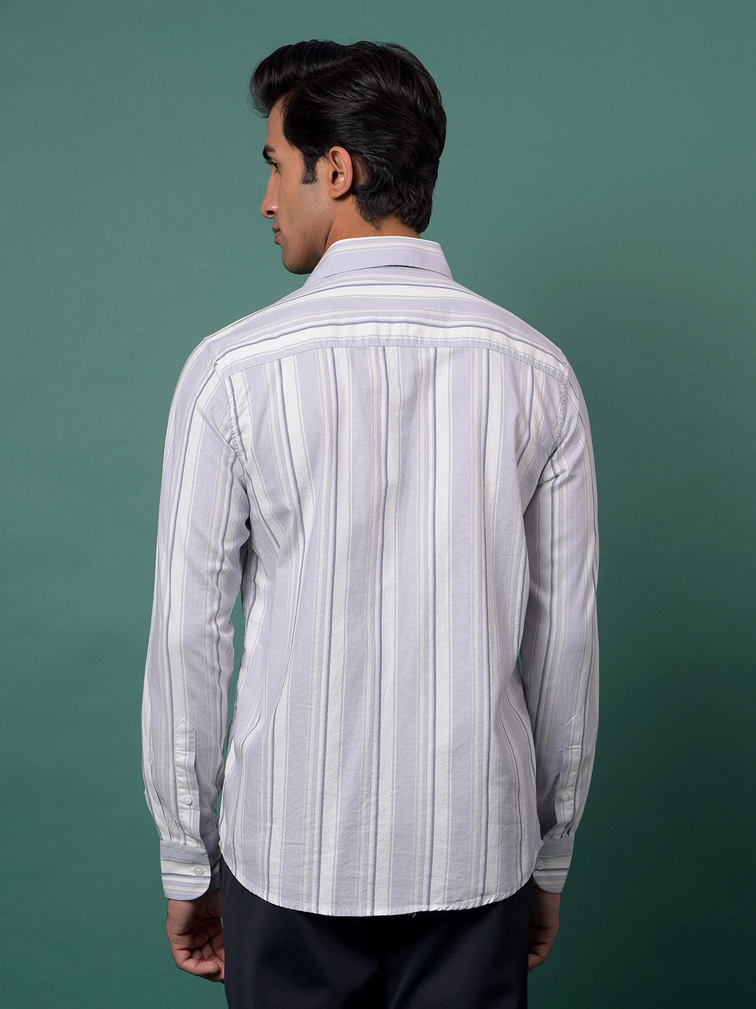 Purple Vertical Stripes 100% Cotton Shirt-Men Shirts-Crimsoune Club