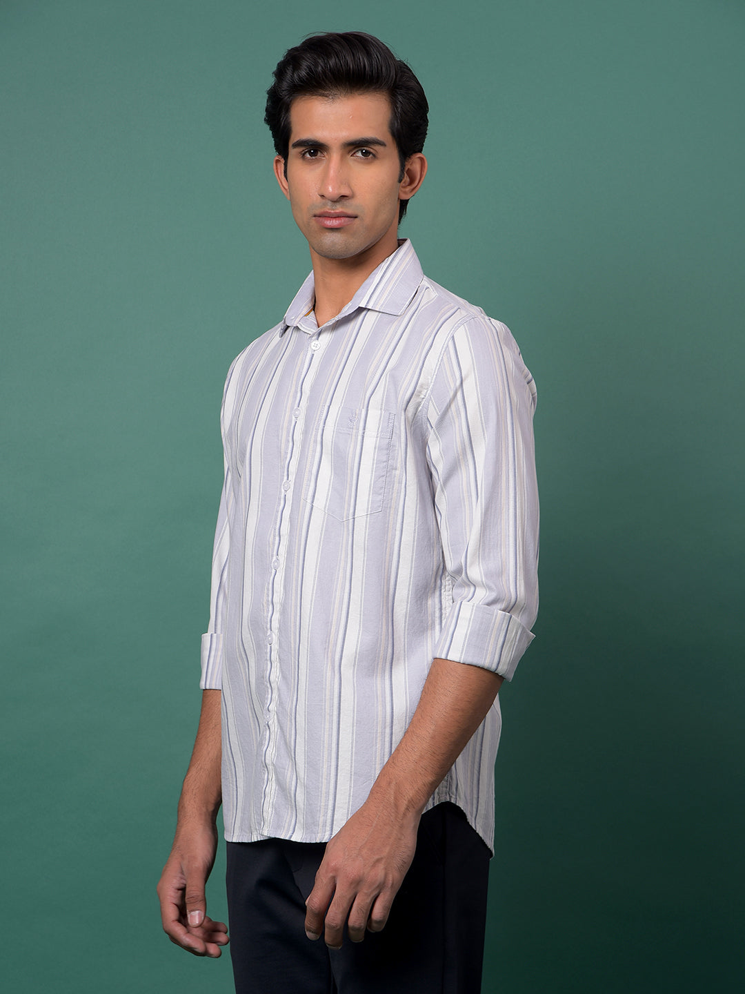 Purple Vertical Stripes 100% Cotton Shirt-Men Shirts-Crimsoune Club