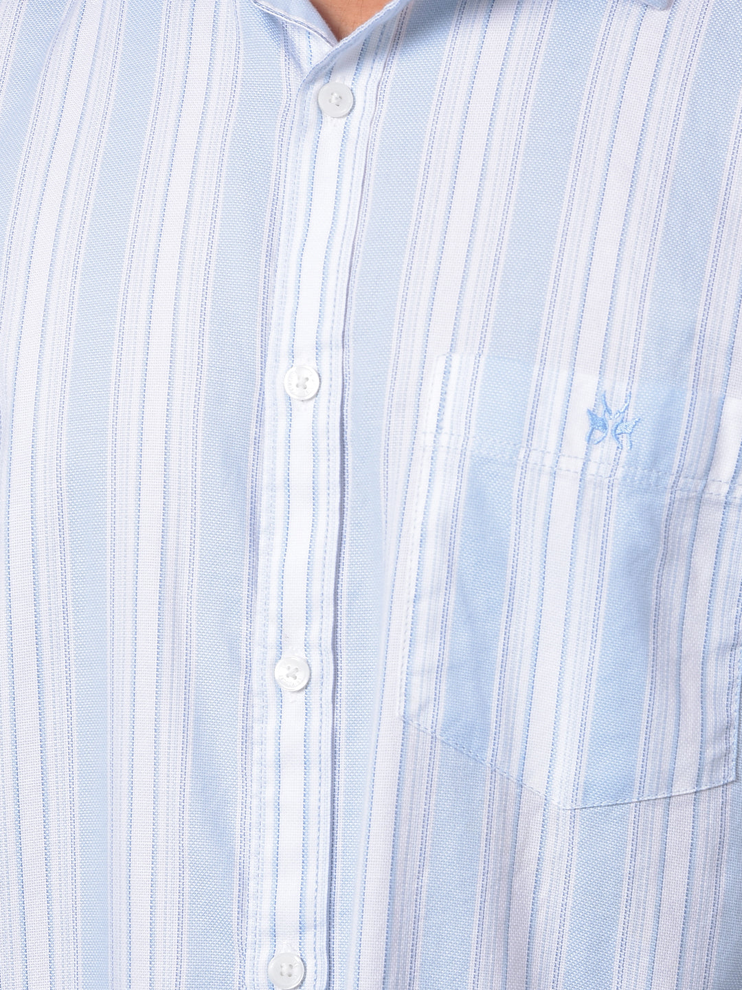 Blue Vertical Stripes 100% Cotton Shirt-Men Shirts-Crimsoune Club